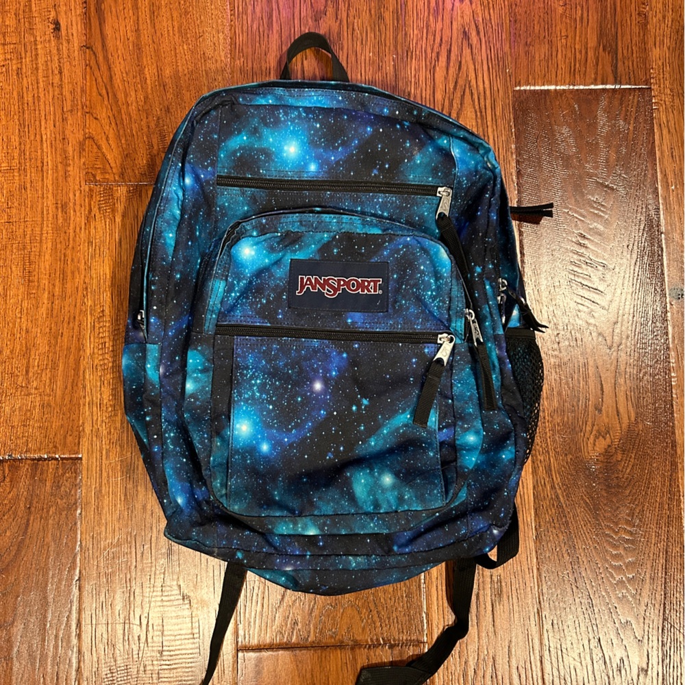 Jansport Galaxy Space Backpack - Blue Green Black sci-fi - Big Student